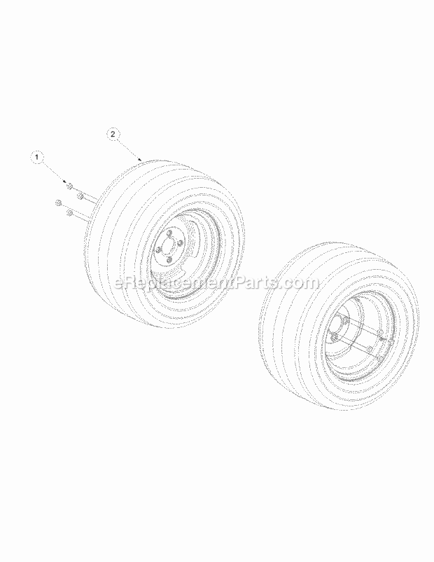 Wheel Assembly Diagram and Parts List for M48-KH 53AH8CT2050 Cub Cadet Sprayer